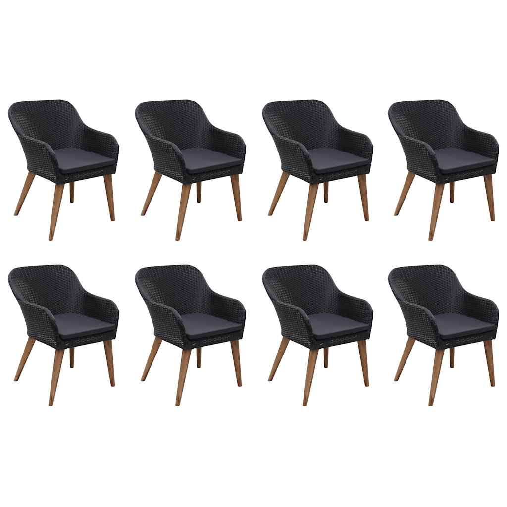 Set mobilier de grădină, 9 piese, negru GartenMobel Dekor