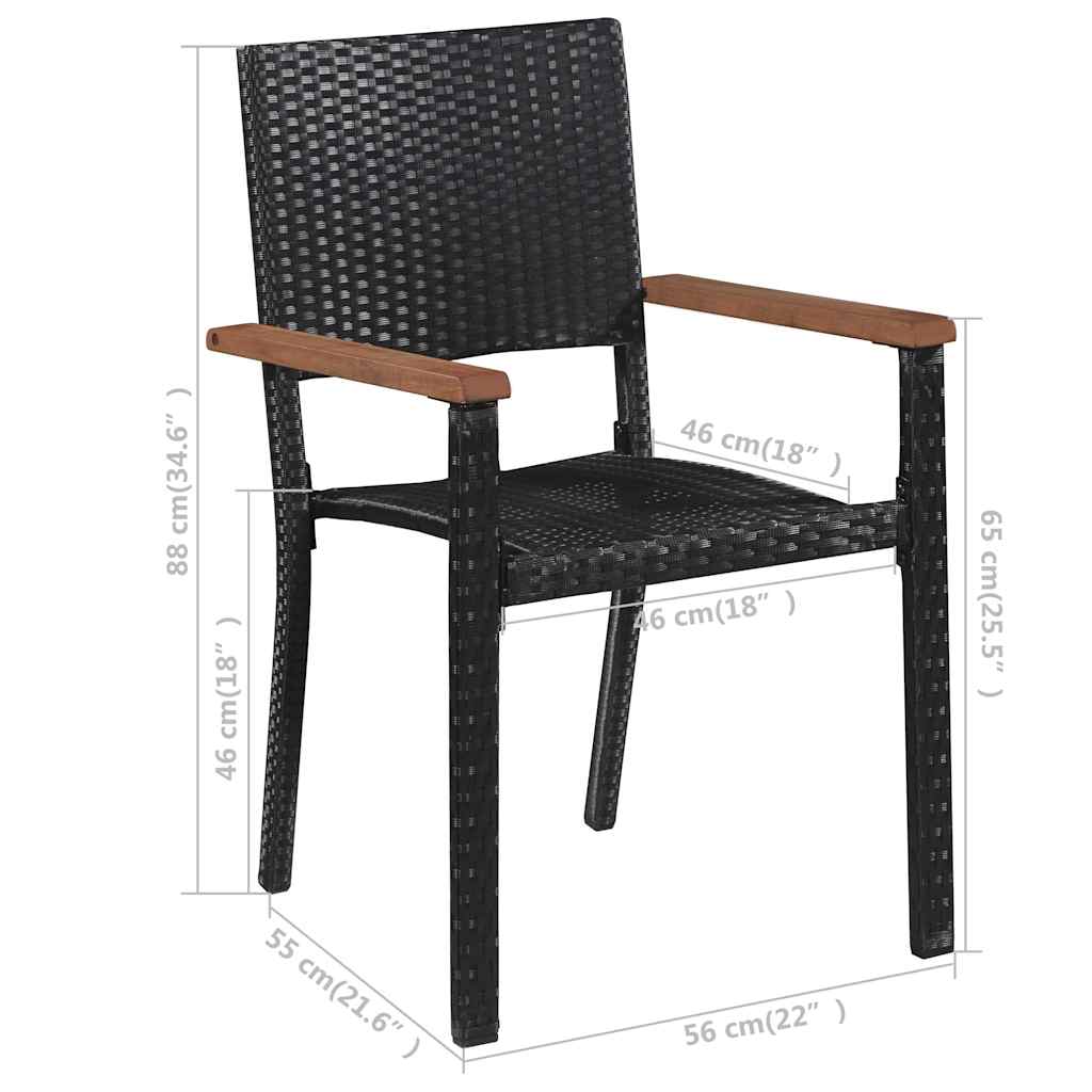 Set mobilier de grădină, 9 piese, negru GartenMobel Dekor