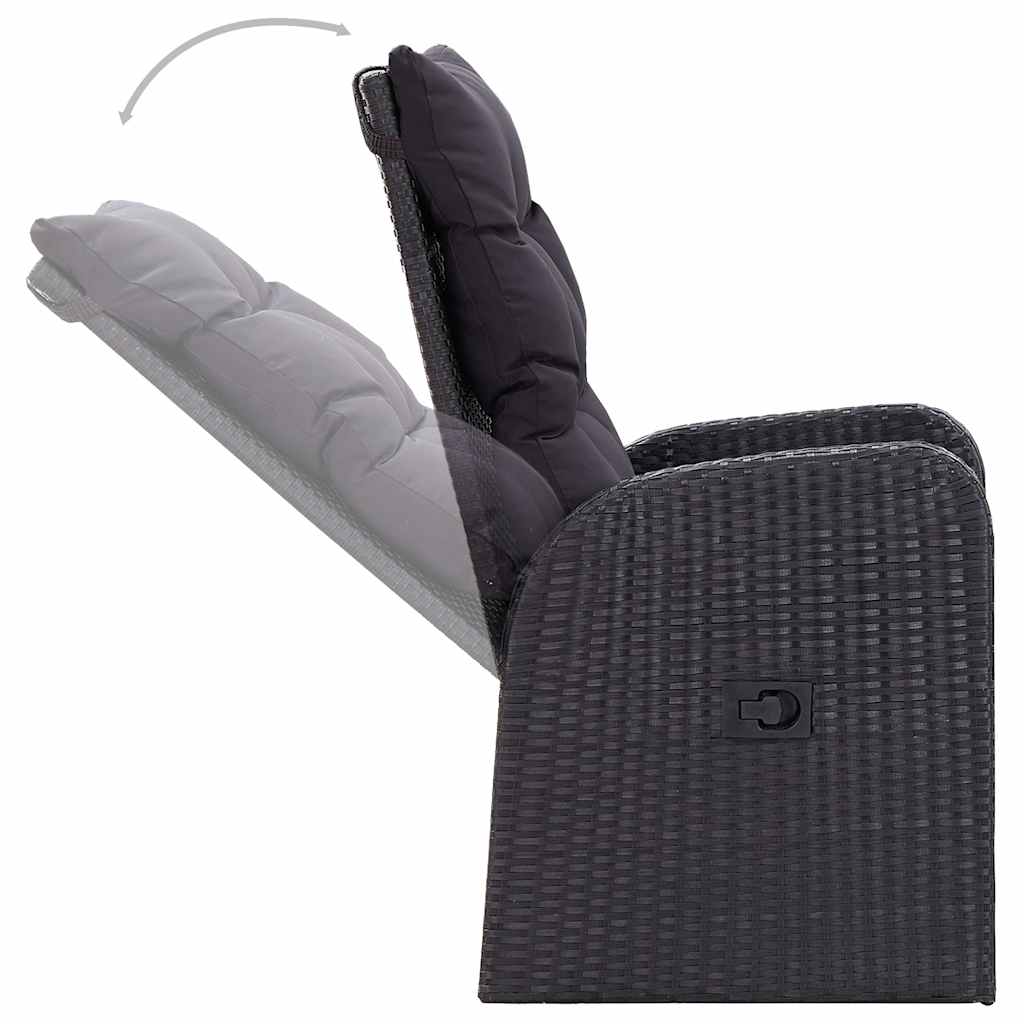 Set mobilier pentru grădină, 7 piese, negru GartenMobel Dekor