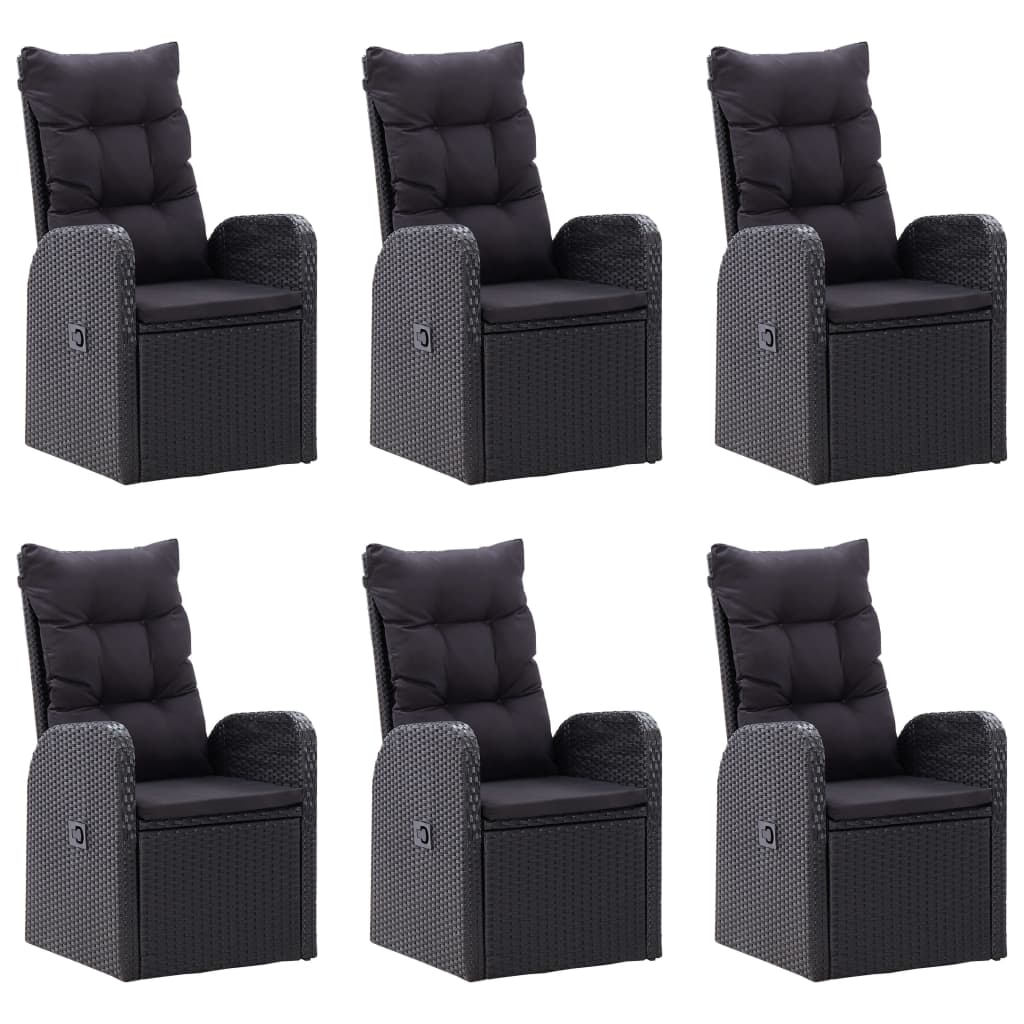 Set mobilier pentru grădină, 7 piese, negru GartenMobel Dekor