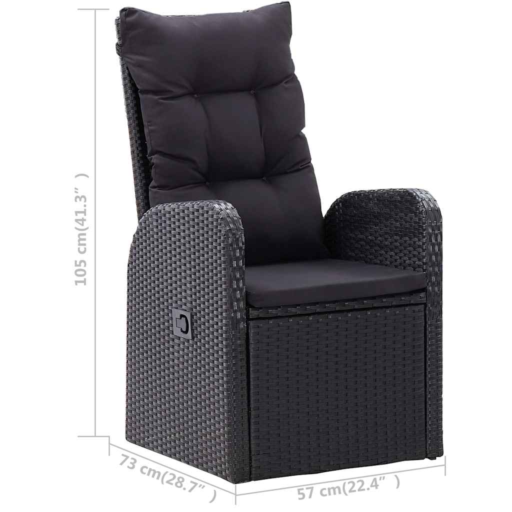 Set mobilier pentru grădină, 7 piese, negru GartenMobel Dekor