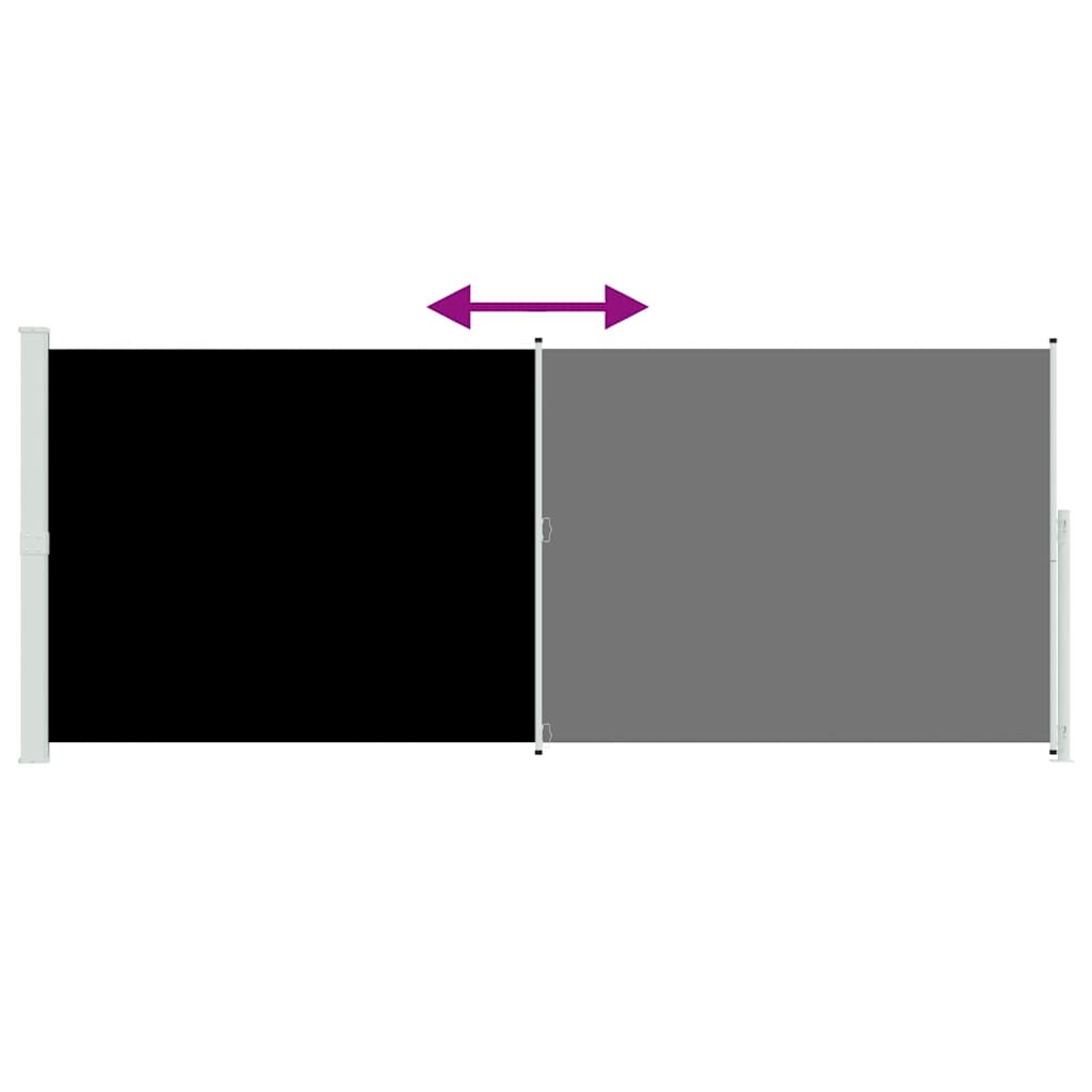Copertină laterală retractabilă de terasă, negru, 200 x 500 cm GartenMobel Dekor