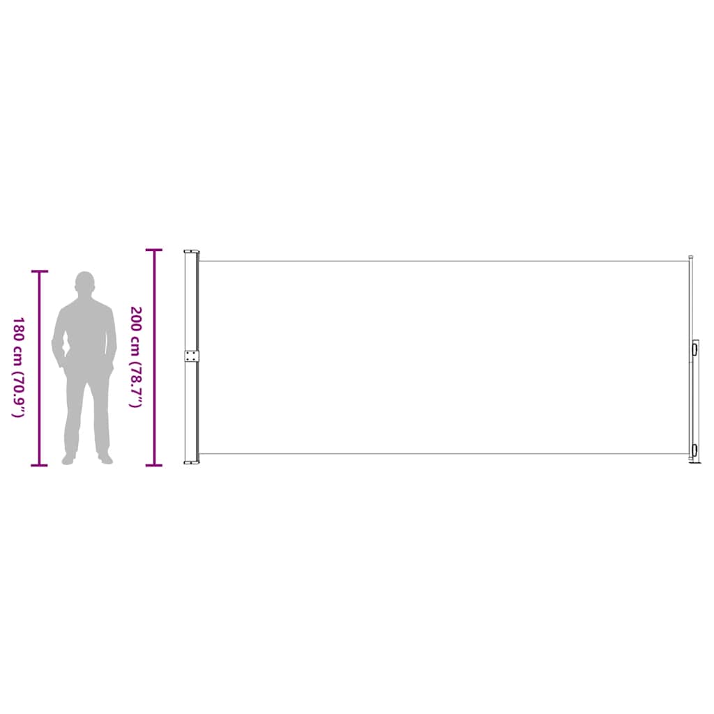 Copertină laterală retractabilă de terasă, negru, 200 x 500 cm GartenMobel Dekor