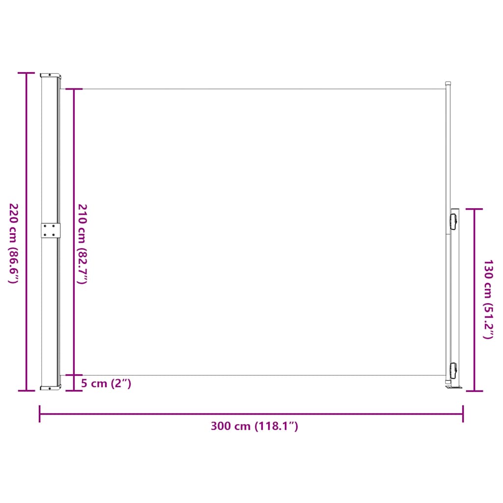 Copertină laterală retractabilă de terasă, gri, 220x300 cm GartenMobel Dekor