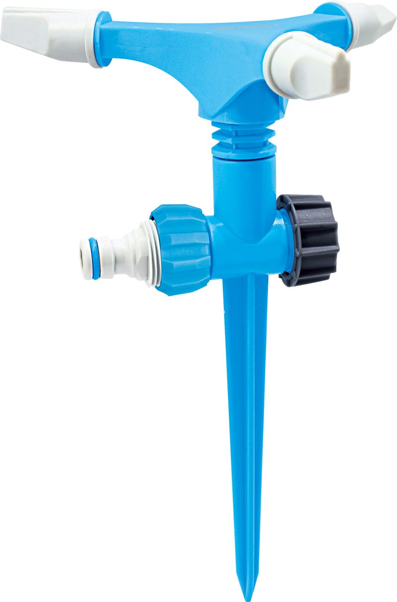 Aspersor rotativ Aquacraft cu 3 brațe, pe țăruș, din PVC