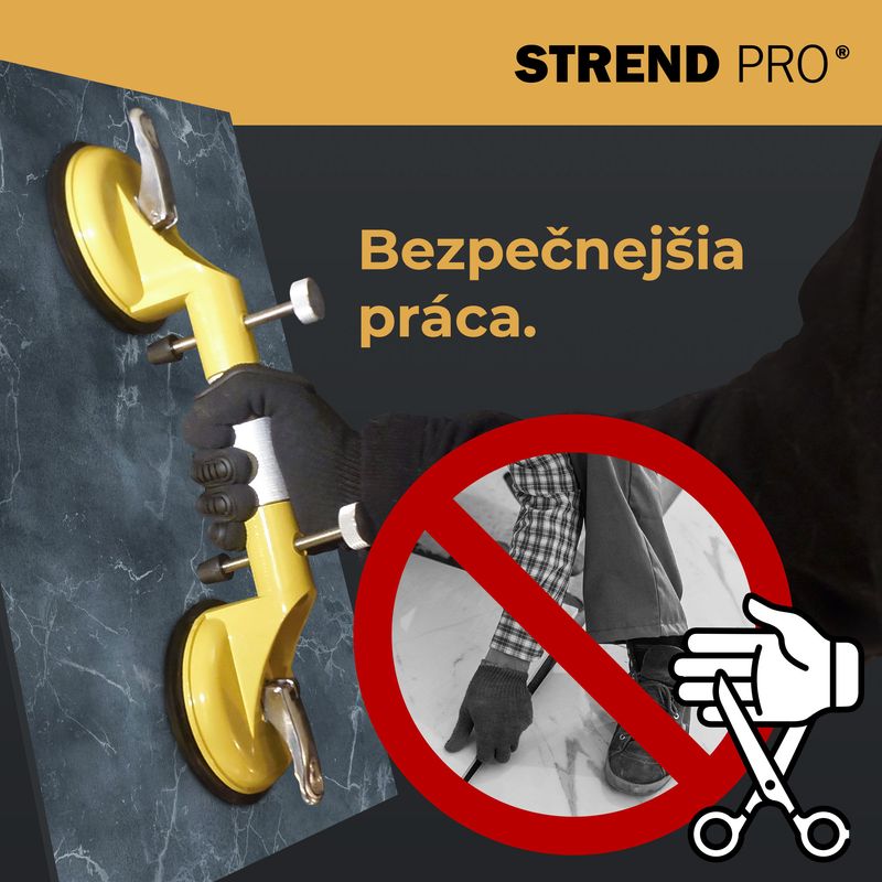 Ventuză dublă Strend Pro pentru sticlă și plăci, nivelare, 80 kg