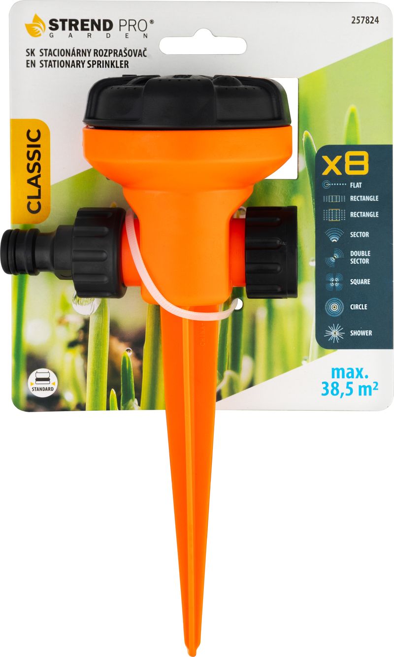 Aspersor cu hrot Strend Pro pentru gradina, 8 modele de pulverizare, G3/4