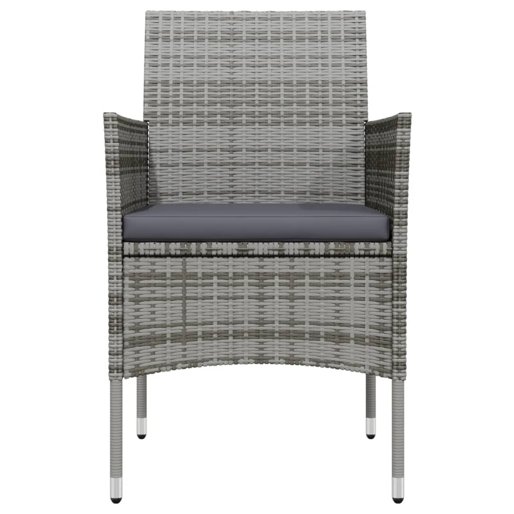 Set de servit masa pentru grădină, 5 piese, gri și negru GartenMobel Dekor