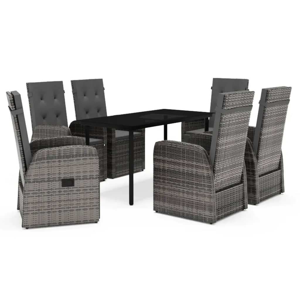 Set de mobilier pentru grădină, cu perne, 7 piese, gri GartenMobel Dekor