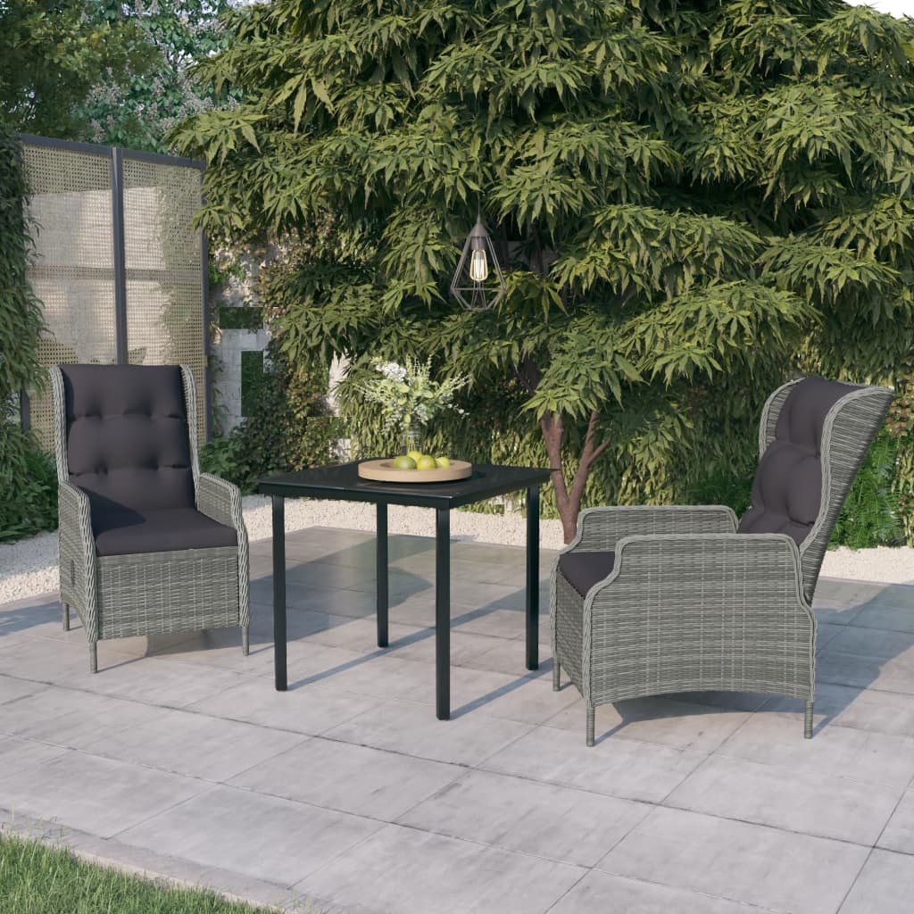 Set mobilier pentru grădină, 3 piese, gri deschis GartenMobel Dekor