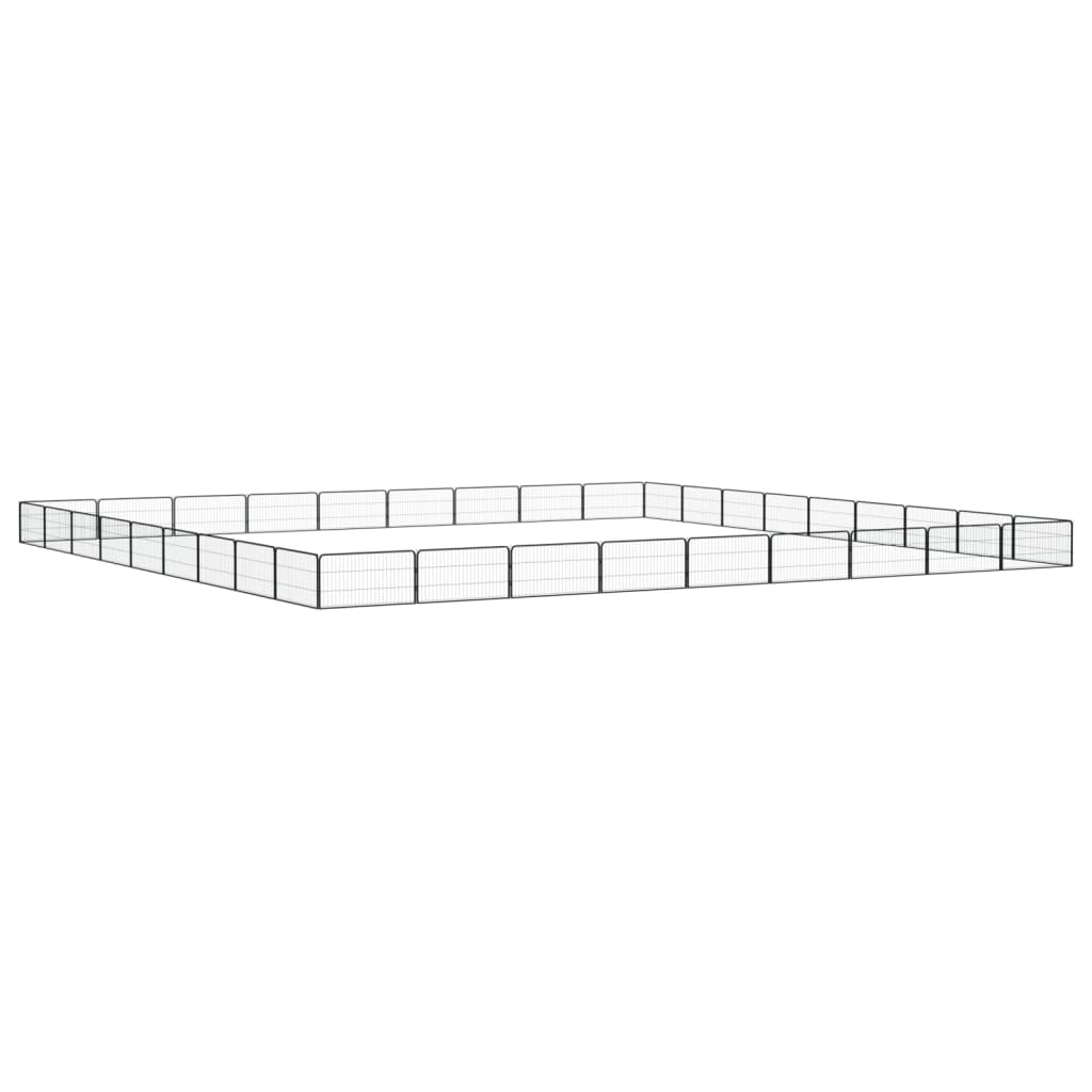 Țarc câini 36 panouri negru 100x50 cm oțel vopsit electrostatic GartenMobel Dekor