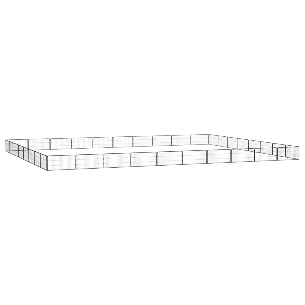 Țarc câini 36 panouri negru 100x50 cm oțel vopsit electrostatic GartenMobel Dekor