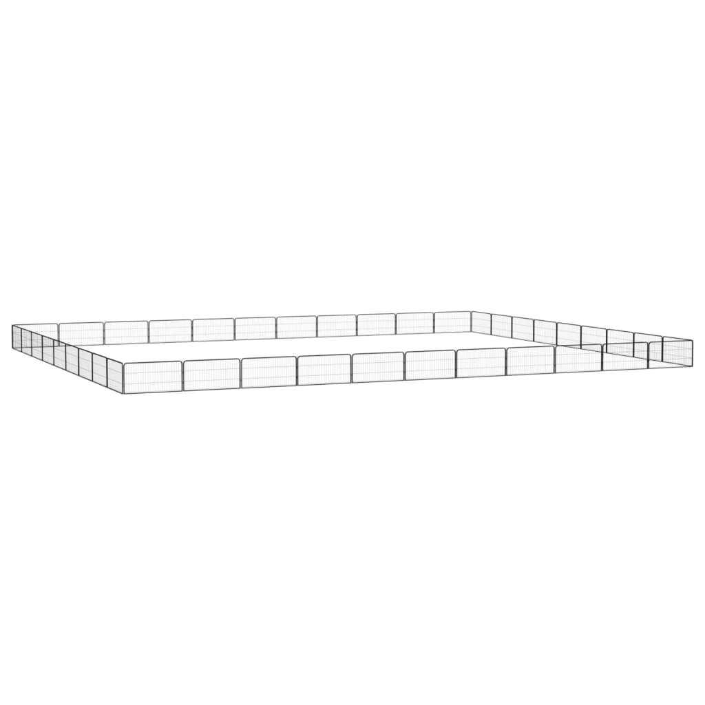 Țarc câini 40 panouri negru 100x50 cm oțel vopsit electrostatic GartenMobel Dekor