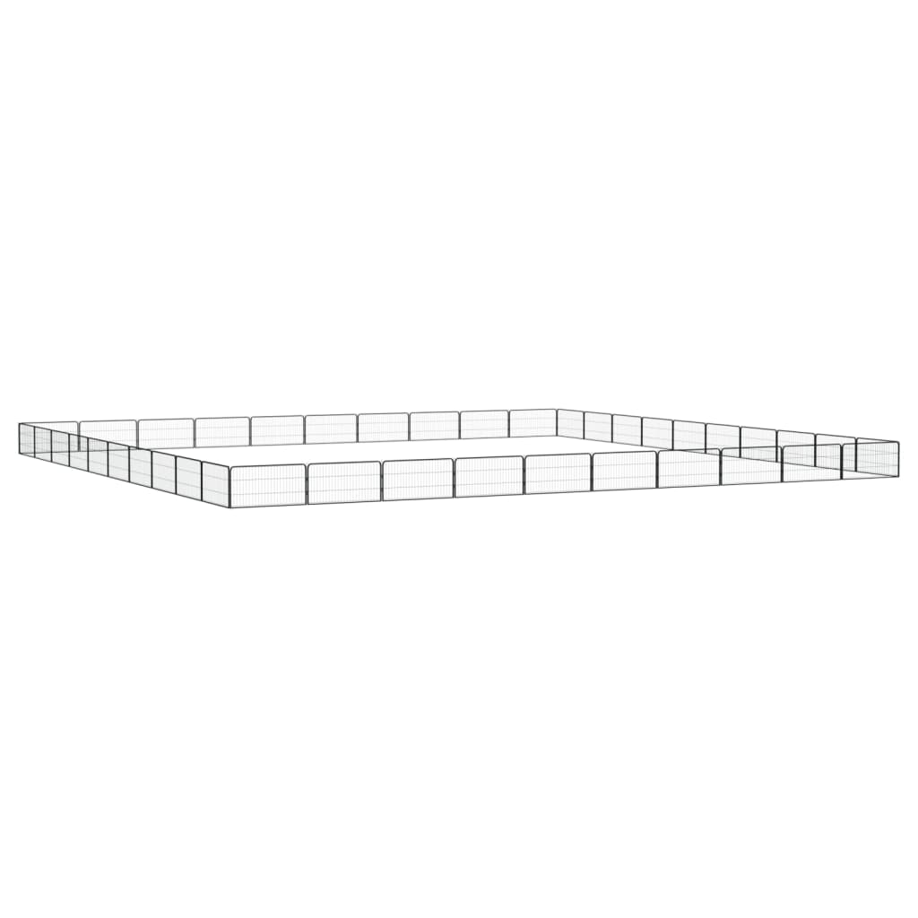 Țarc câini 40 panouri negru 100x50 cm oțel vopsit electrostatic GartenMobel Dekor