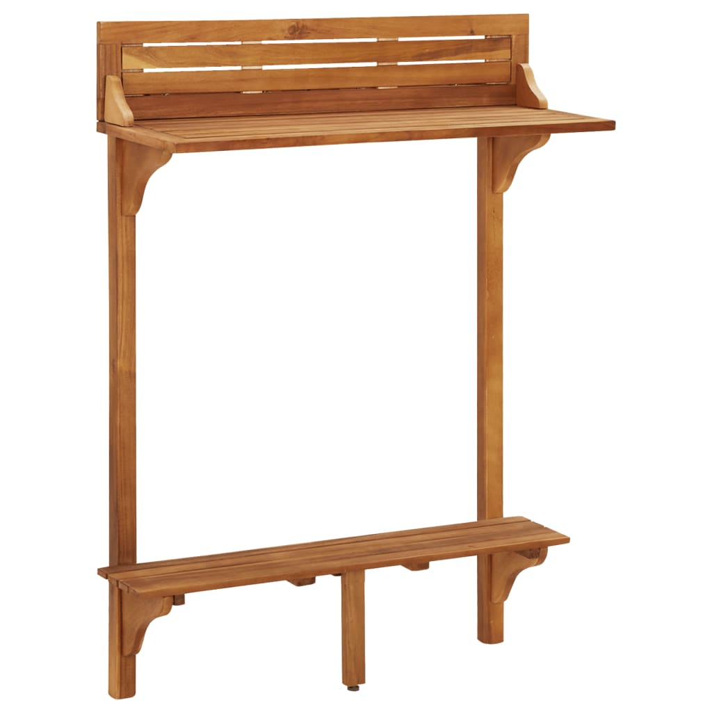 Set mobilier de bar de balcon, 3 piese, lemn masiv de acacia GartenMobel Dekor
