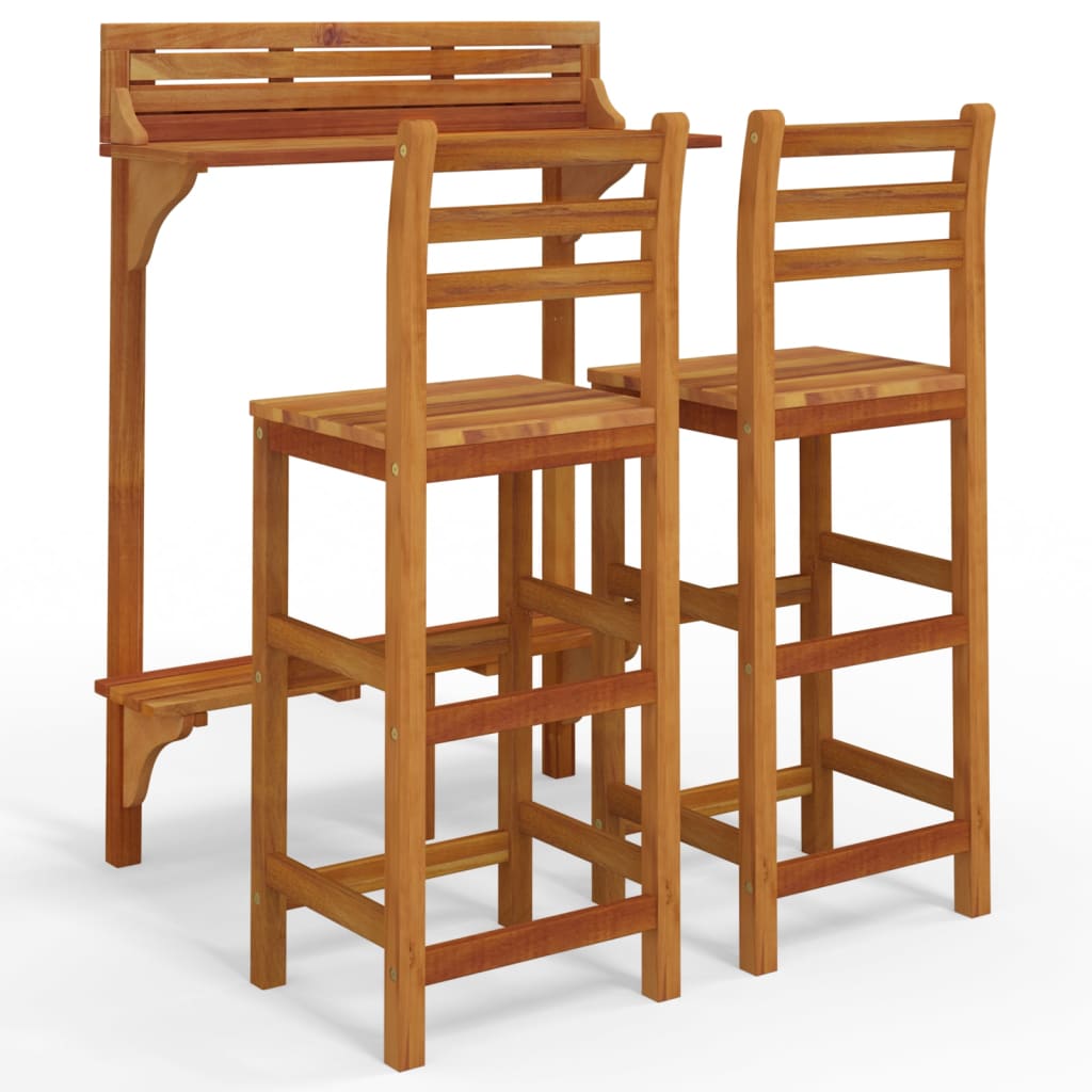 Set mobilier de bar de grădină, 3 piese, lemn masiv de acacia GartenMobel Dekor