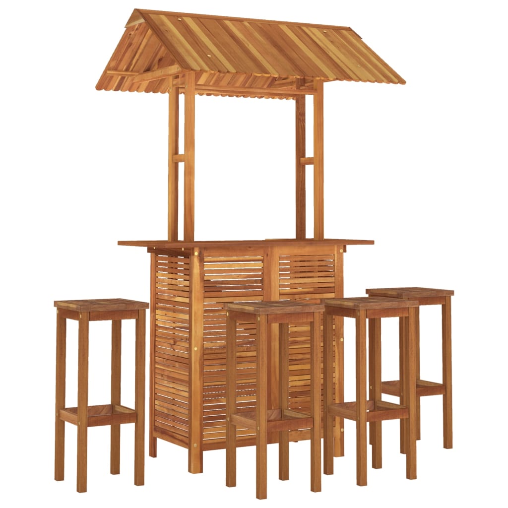 Set mobilier de bar de grădină, 5 piese, lemn masiv de acacia GartenMobel Dekor