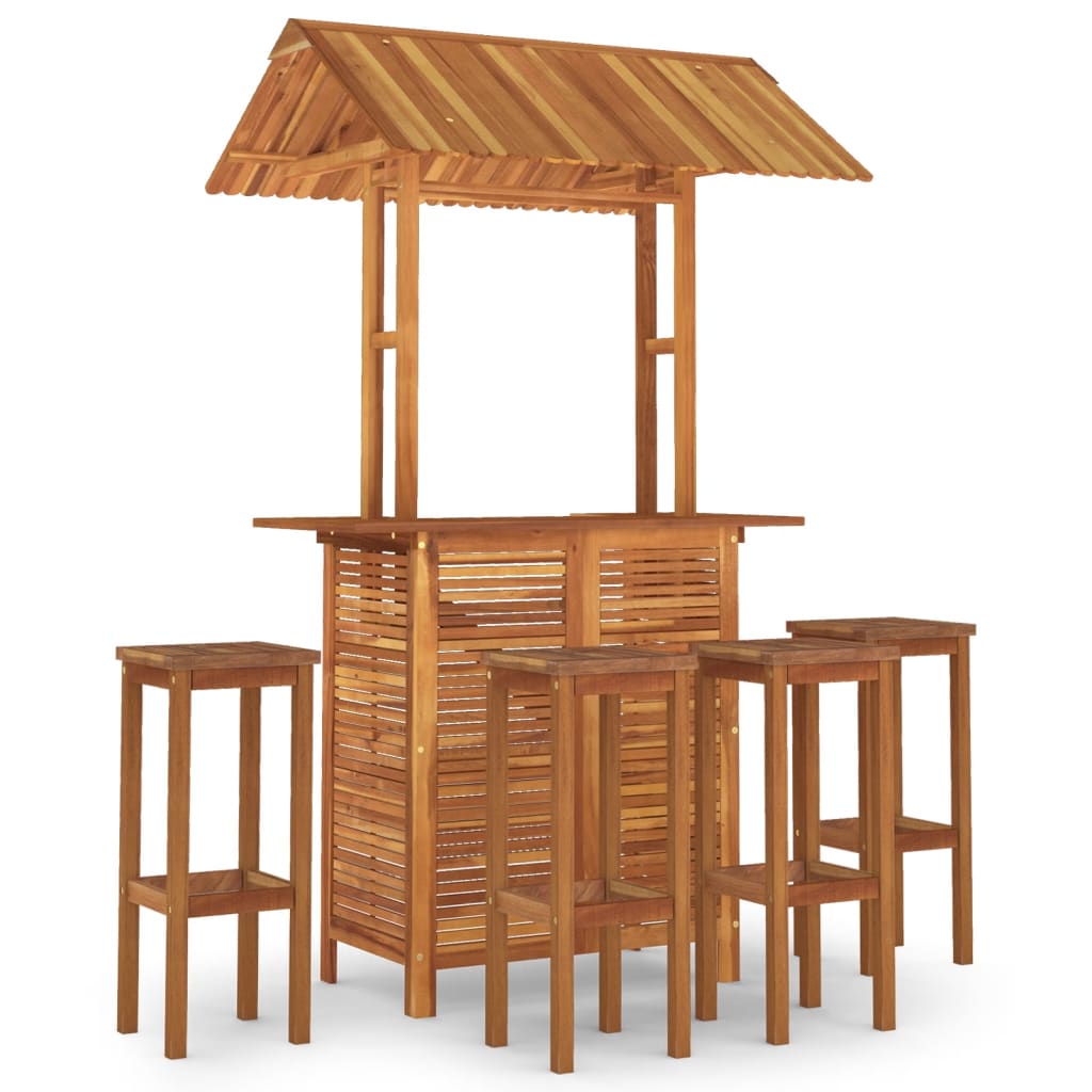 Set mobilier de bar de grădină, 5 piese, lemn masiv de acacia GartenMobel Dekor