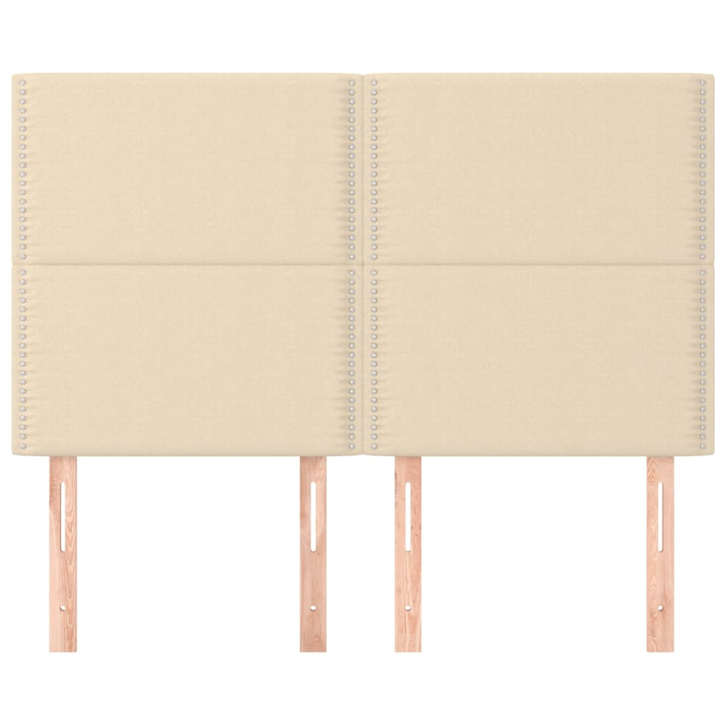 Tăblie de pat crem 144x5x118/128 cm, material textil GartenMobel Dekor