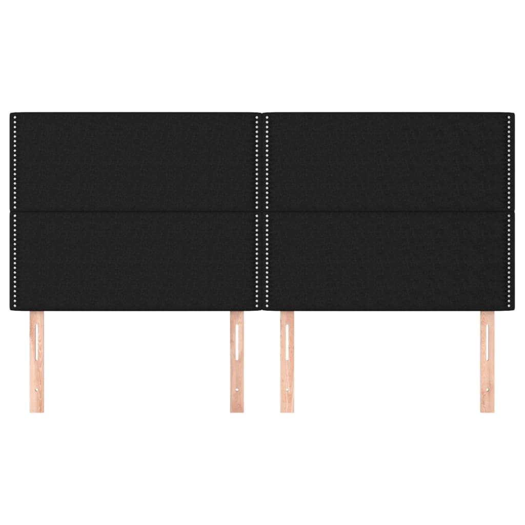 Tăblie de pat neagră 200x5x118/128 cm, material textil GartenMobel Dekor