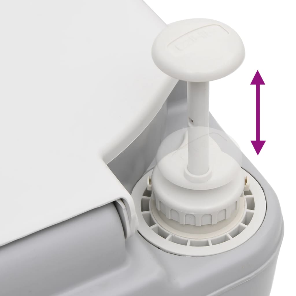 Toaletă portabilă de camping, gri și alb, 22+12 L, HDPE GartenMobel Dekor