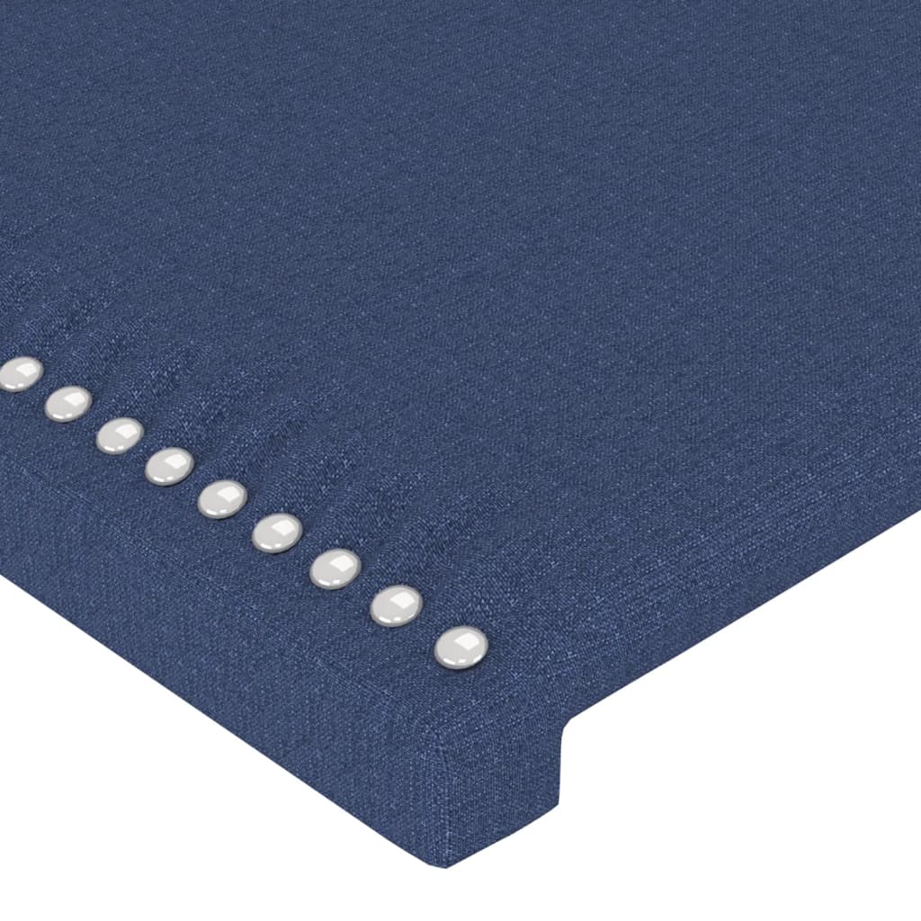 Tăblie de pat albastră 200x5x118/128 cm, material textil GartenMobel Dekor