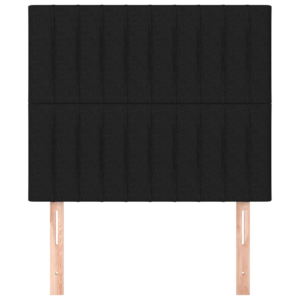 Tăblie de pat neagră 80x5x118/128 cm, material textil GartenMobel Dekor