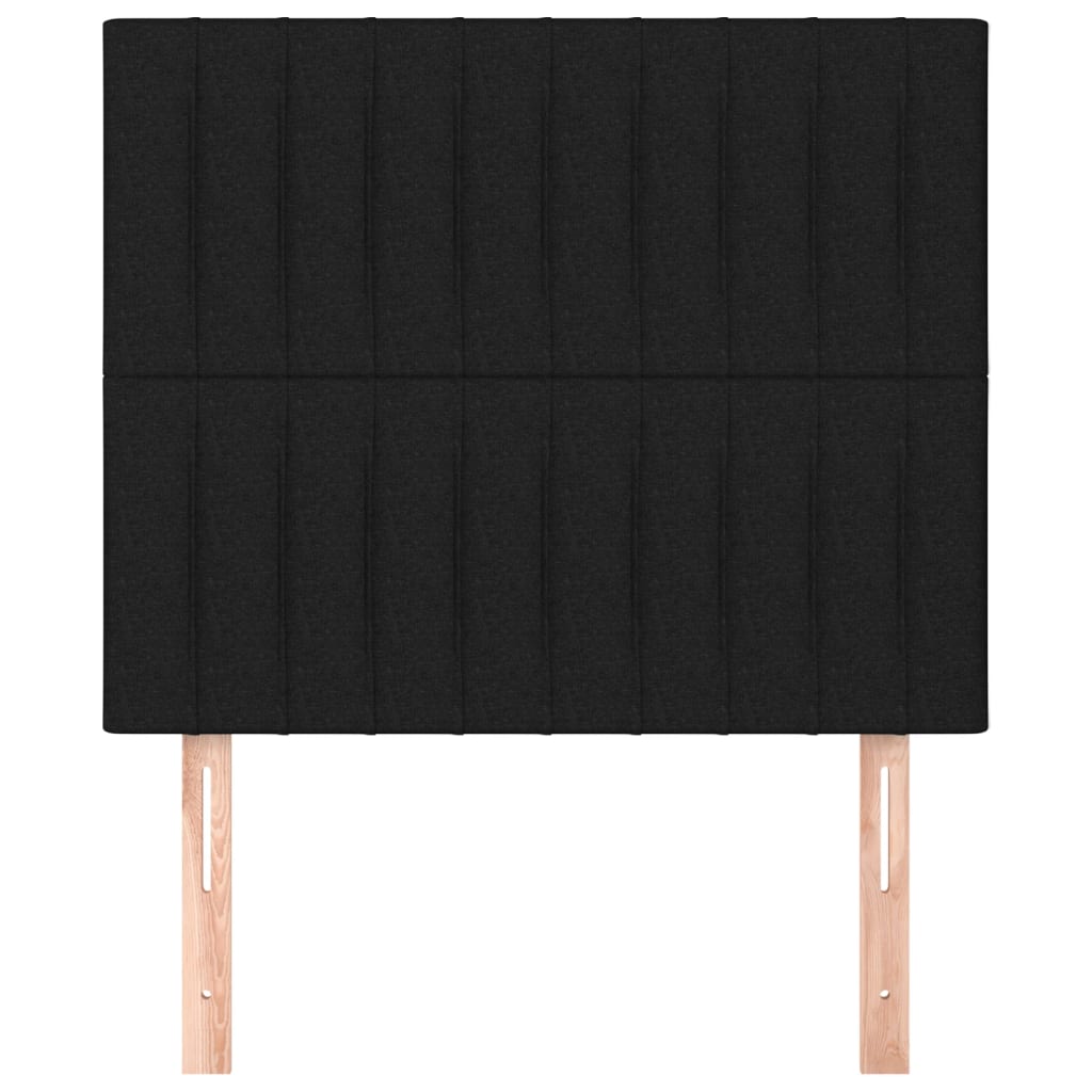 Tăblie de pat neagră 90x5x118/128 cm, material textil GartenMobel Dekor