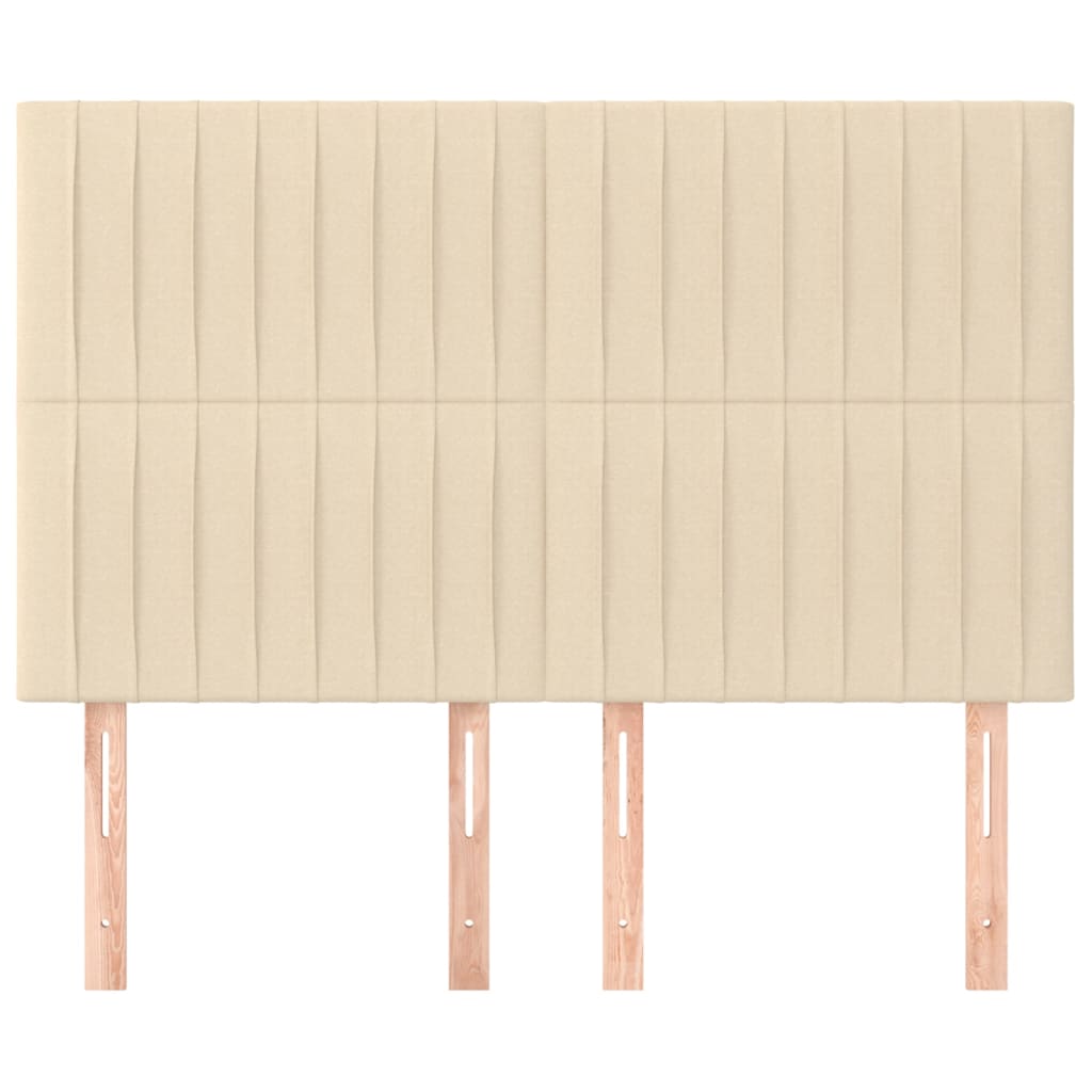 Tăblie de pat crem 144x5x118/128 cm, material textil GartenMobel Dekor