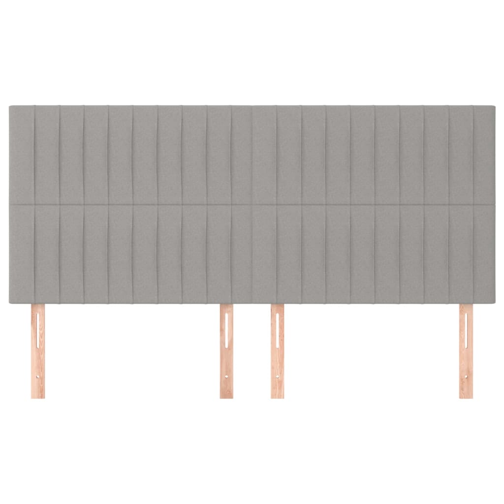 Tăblie de pat gri deschis 160x5x118/128 cm, material textil GartenMobel Dekor