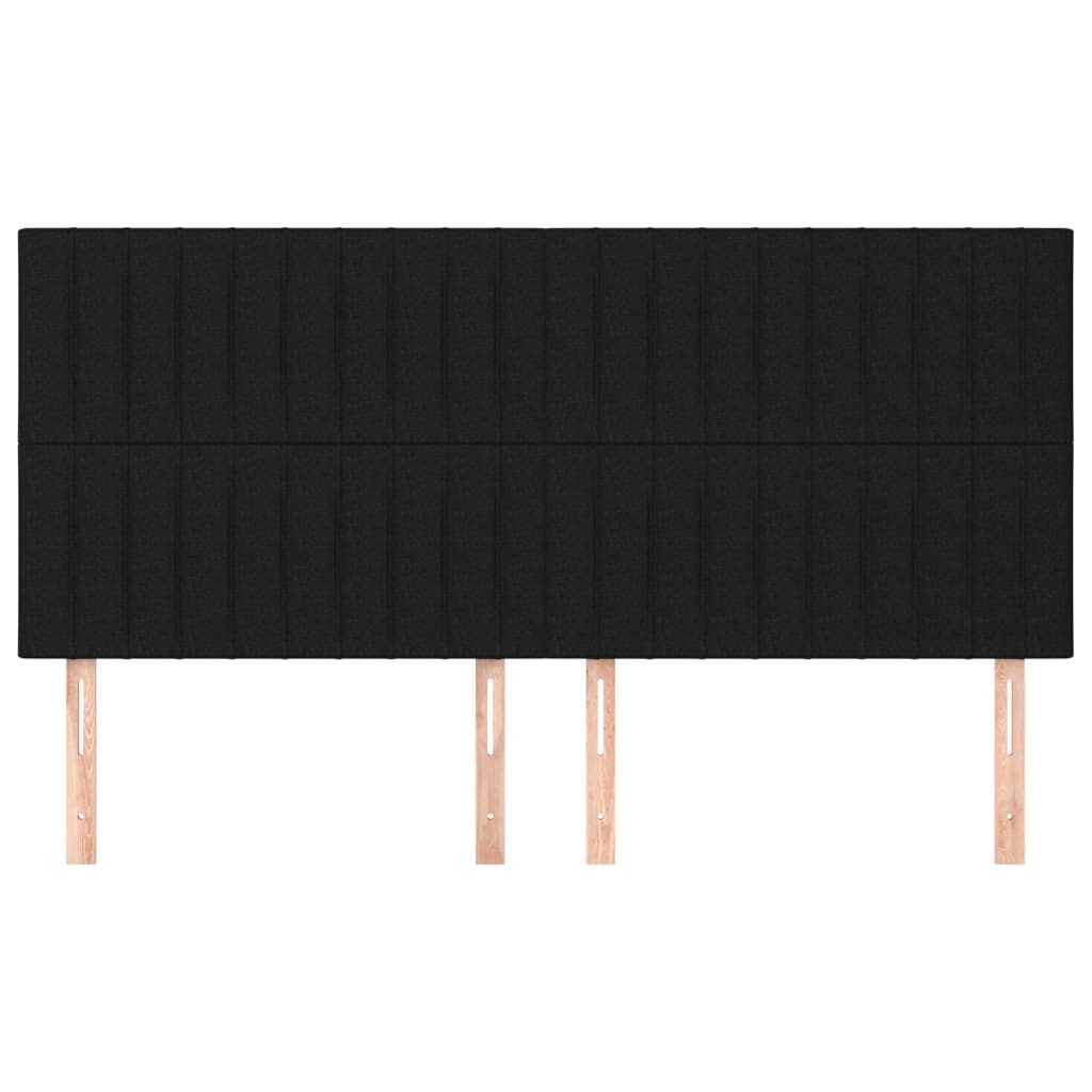 Tăblie de pat neagră 180x5x118/128 cm, material textil GartenMobel Dekor