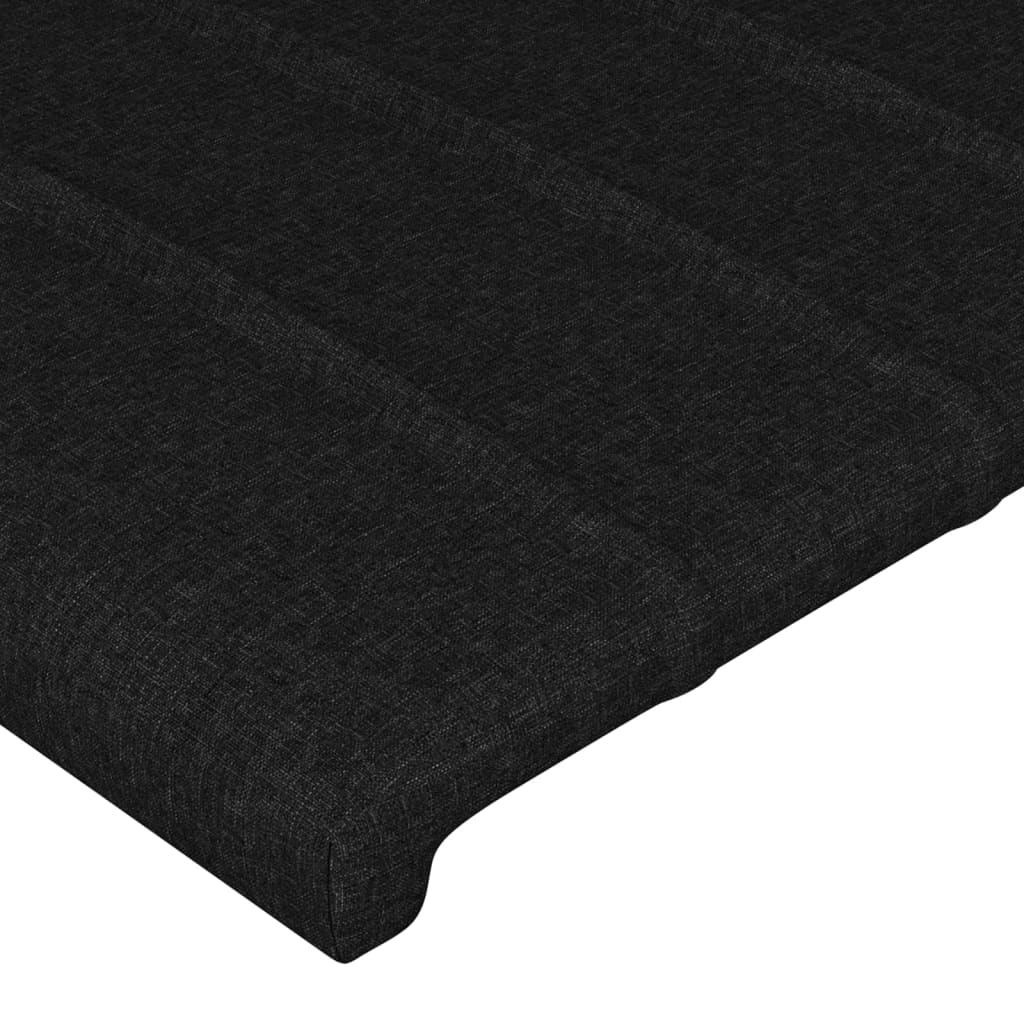 Tăblie de pat neagră 200x5x118/128 cm, material textil GartenMobel Dekor