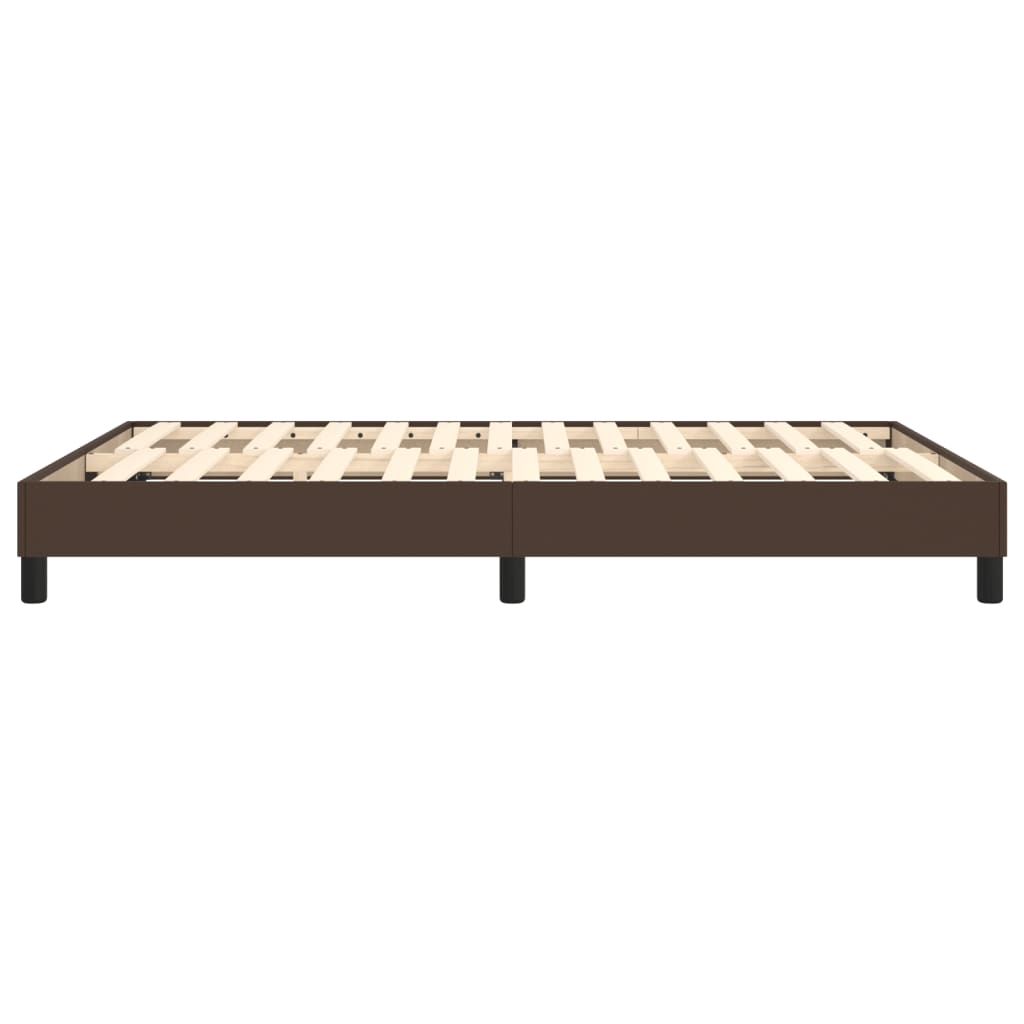 Cadru de pat cu arcuri, maro, 140x200 cm, piele ecologică GartenMobel Dekor