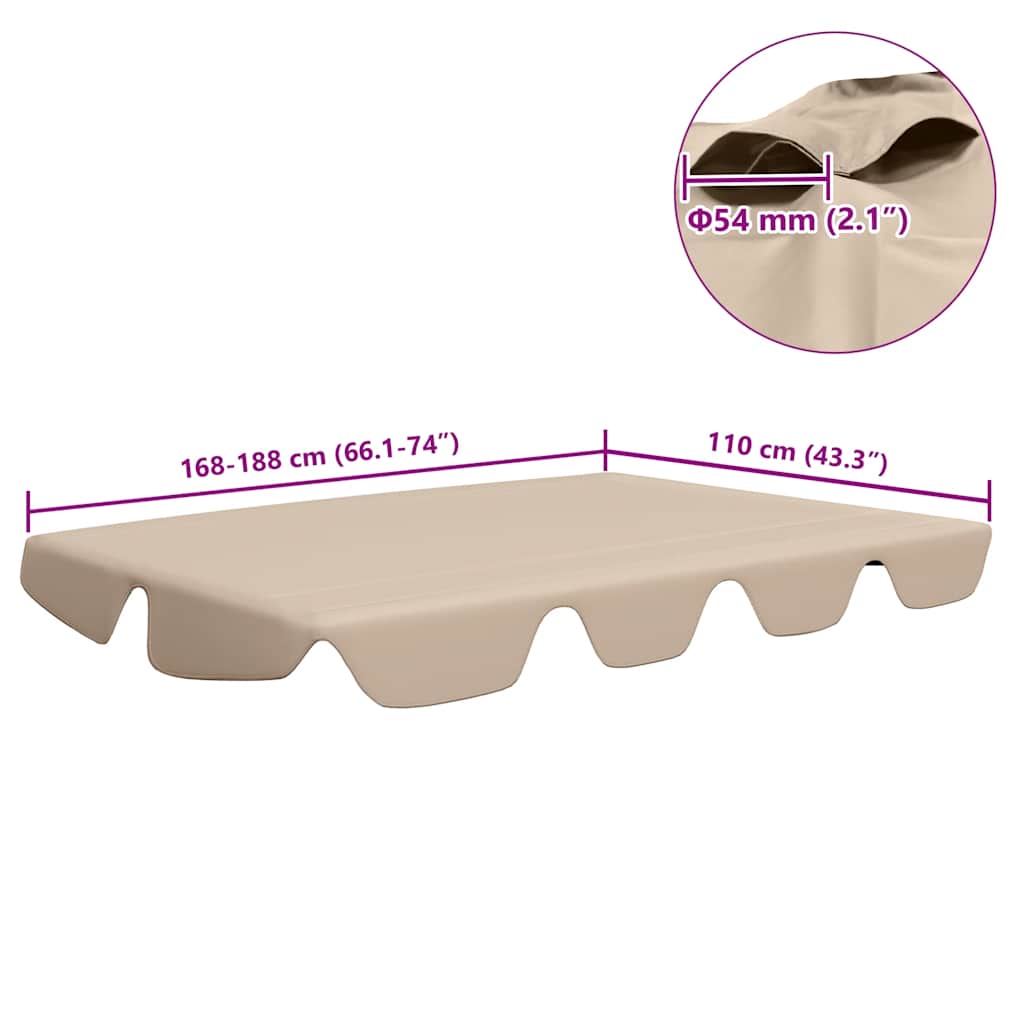 Copertină de rezervă leagăn grădină, bej, 188/168x145/110cm GartenMobel Dekor