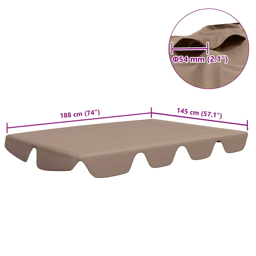 Copertină de rezervă leagăn grădină gri taupe 188/168x145/110cm GartenMobel Dekor