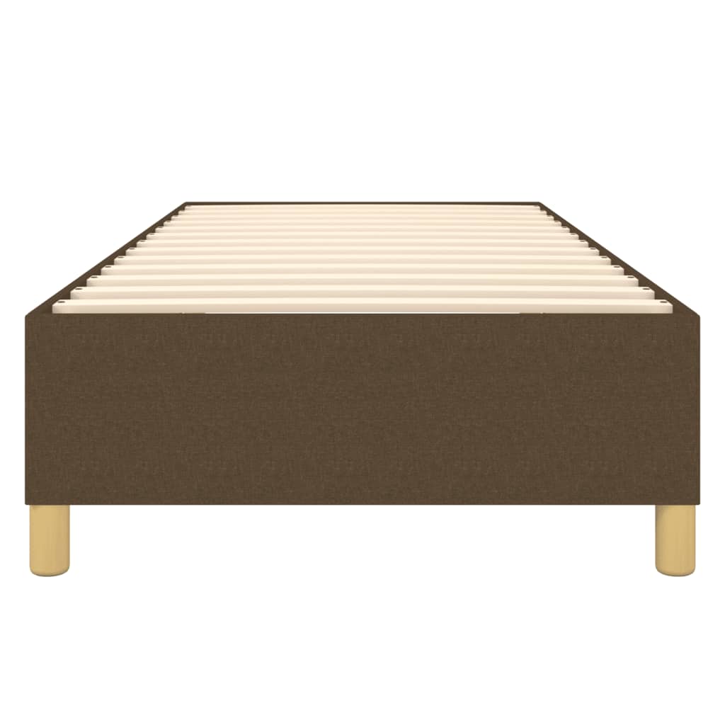 Cadru de pat cu arcuri, maro închis, 100x200 cm, textil GartenMobel Dekor