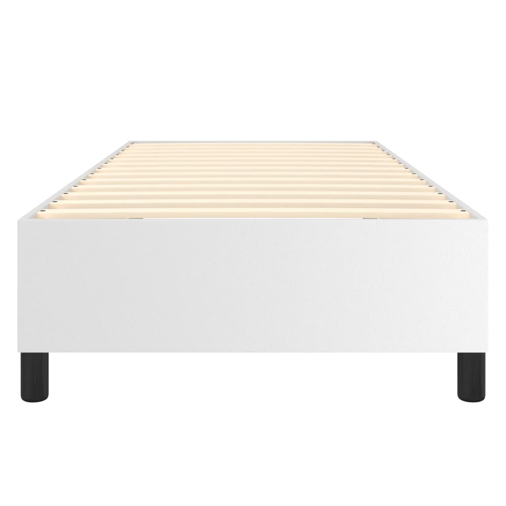 Cadru de pat cu arcuri, alb, 90x190 cm, piele ecologică GartenMobel Dekor