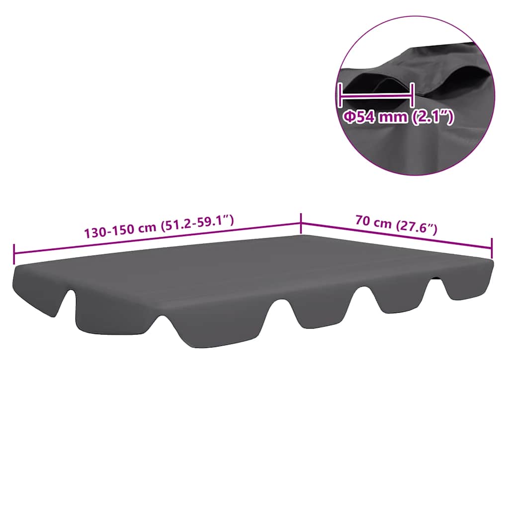 Copertină de rezervă leagăn grădină, antracit, 150/130x105/70cm GartenMobel Dekor