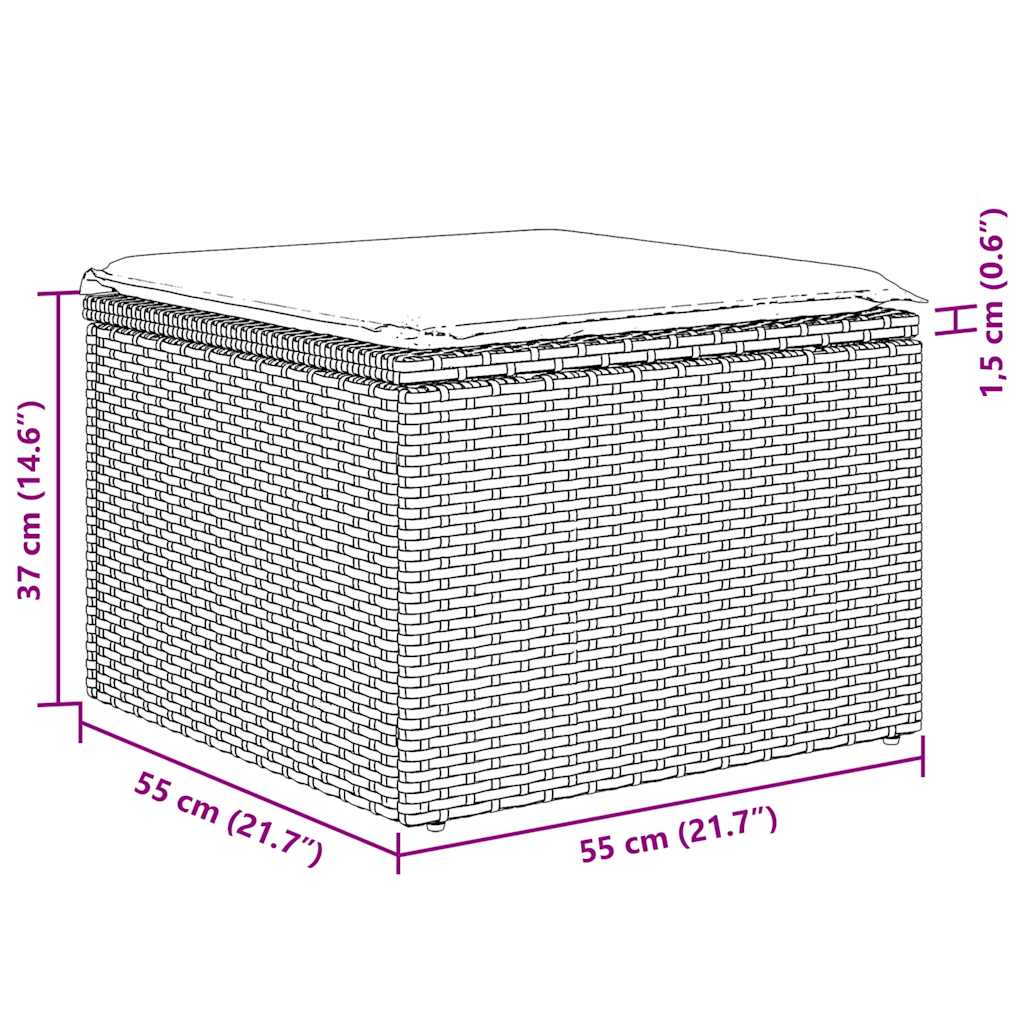 Set canapele de grădină cu perne, 9 piese, maro, poliratan GartenMobel Dekor