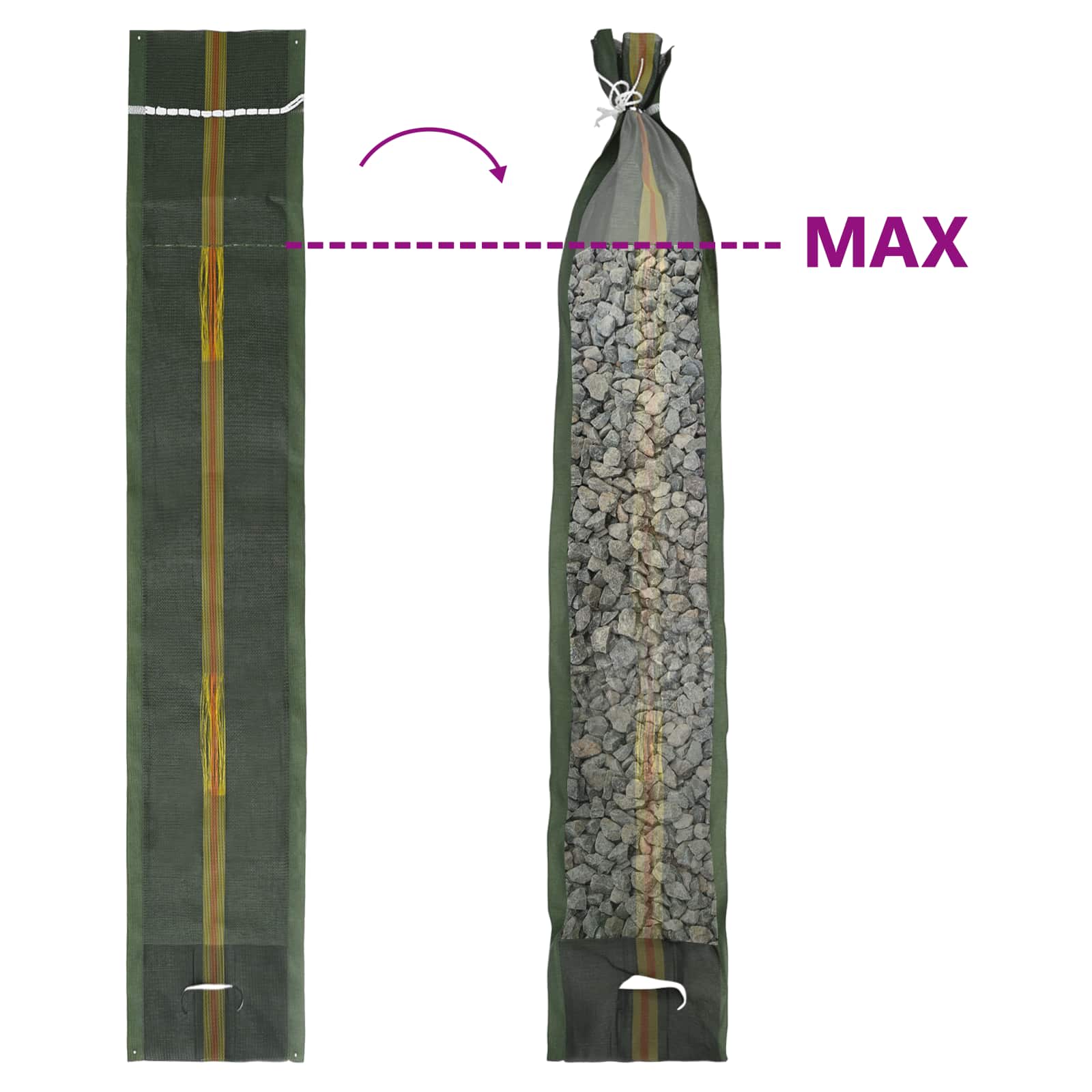 Saci cu nisip 50 pcs Verde închis 100 x 25 cm HDPE GartenMobel Dekor