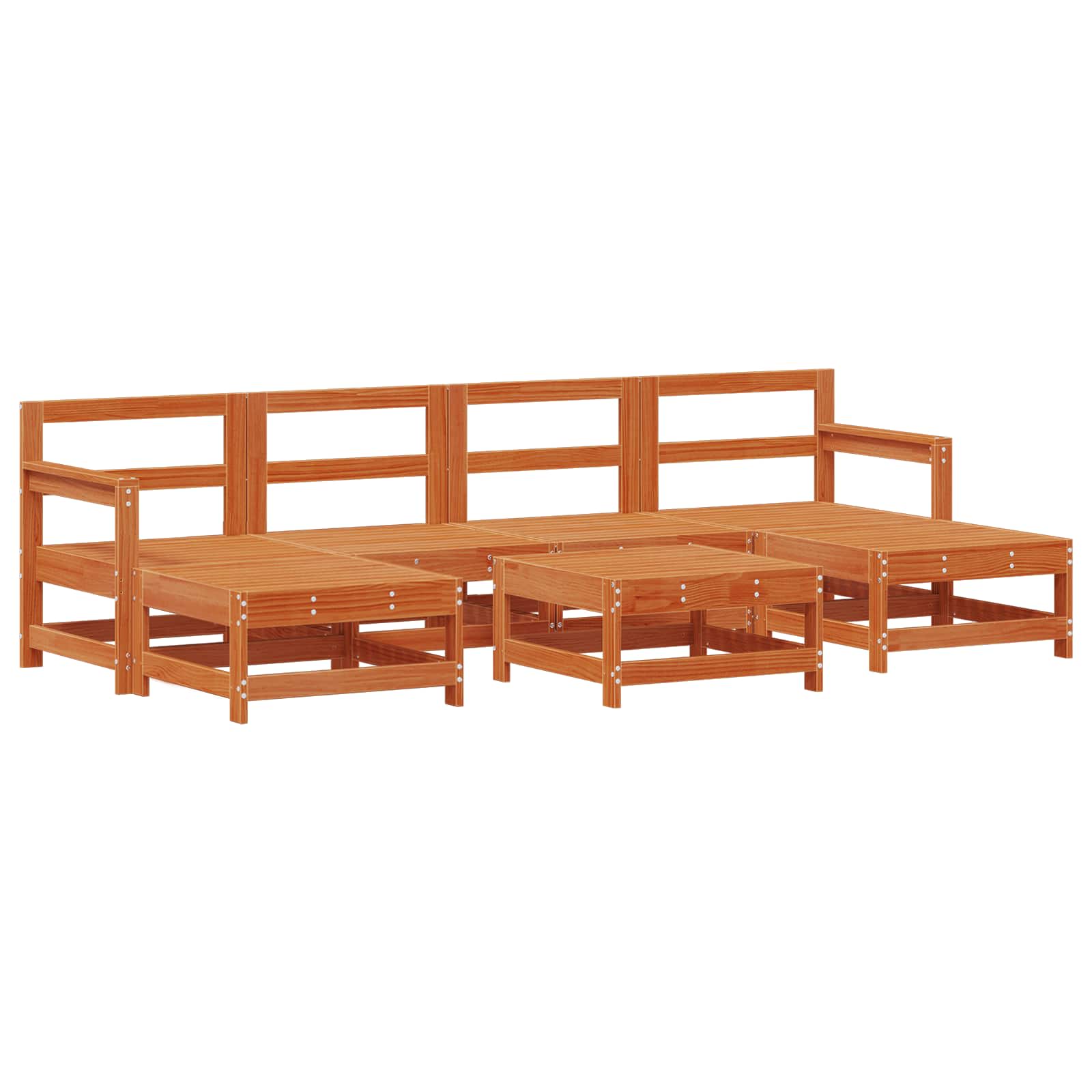 Set de lounge pentru grădină 7 pcs Maro Ceară Lemn masiv de pin GartenMobel Dekor