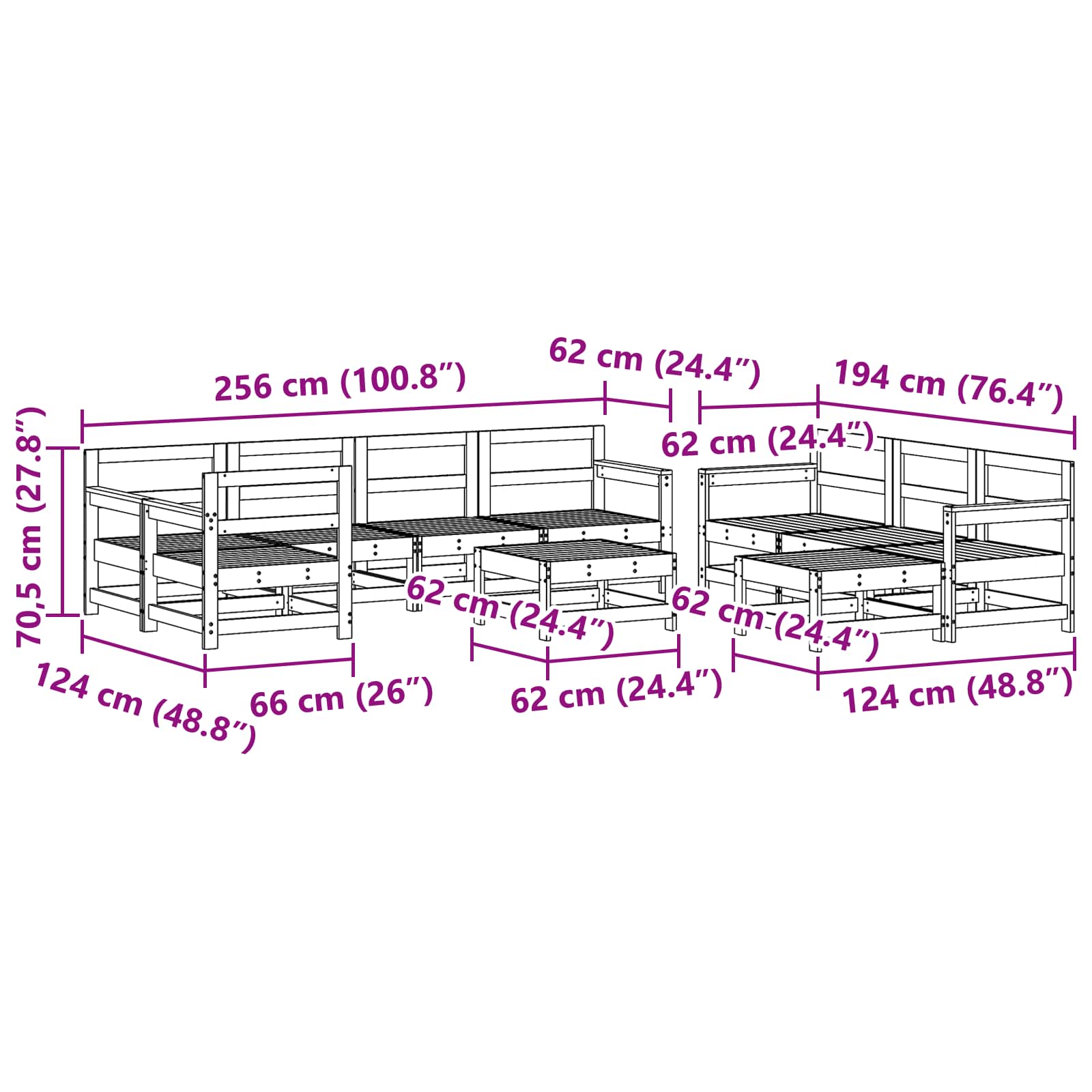 Set de lounge pentru grădină 10 pcs Maro Ceară GartenMobel Dekor