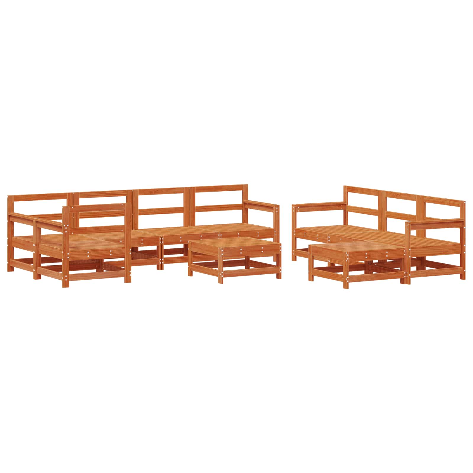 Set de lounge pentru grădină 10 pcs Maro Ceară GartenMobel Dekor