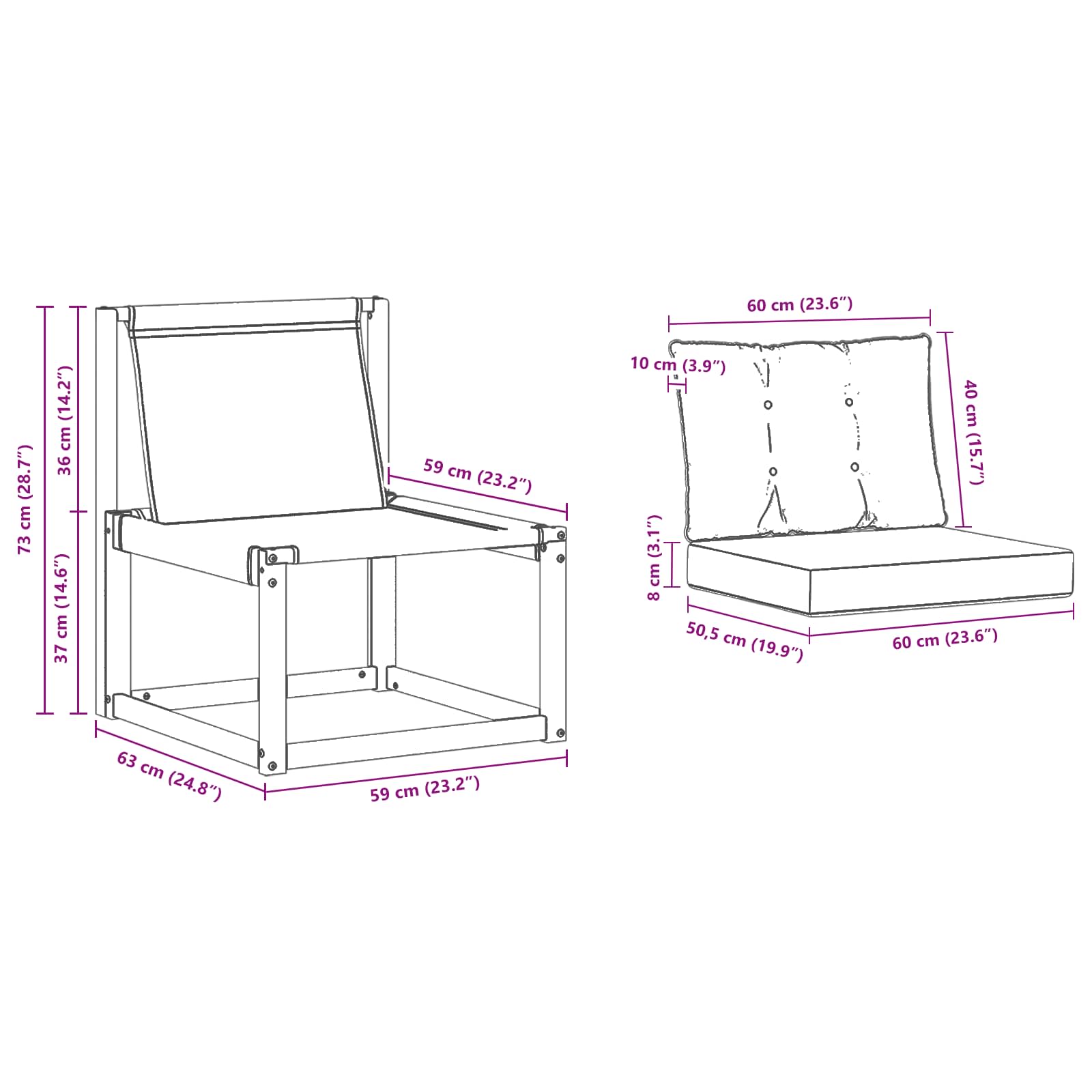 Set de canapele de exterior Lemn solid de Acacia și Textilene GartenMobel Dekor