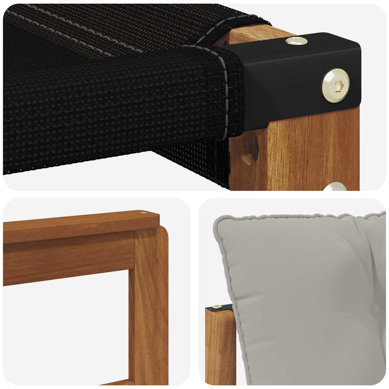 Set de canapele de exterior Lemn solid de Acacia și Textilene GartenMobel Dekor