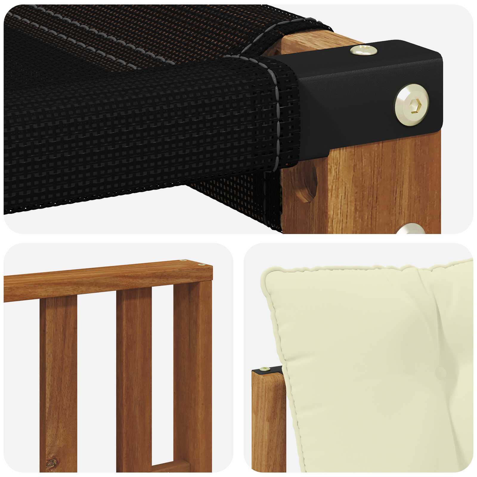 Set de canapele de exterior Lemn solid de Acacia și Textilene GartenMobel Dekor