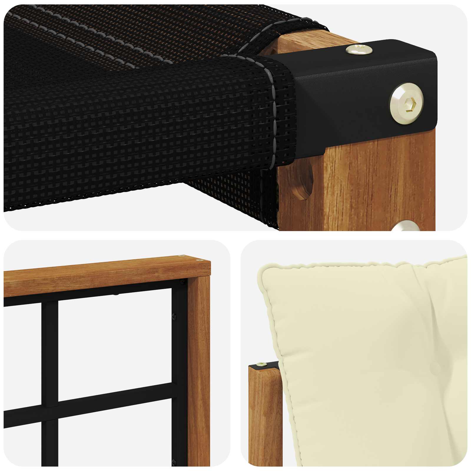 Set de canapele de exterior Lemn solid de Acacia și Textilene GartenMobel Dekor