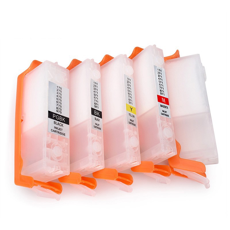 Set 5 cartuse reincarcabile Canon PGI-570/CLI-571 cu chip autoresetabil