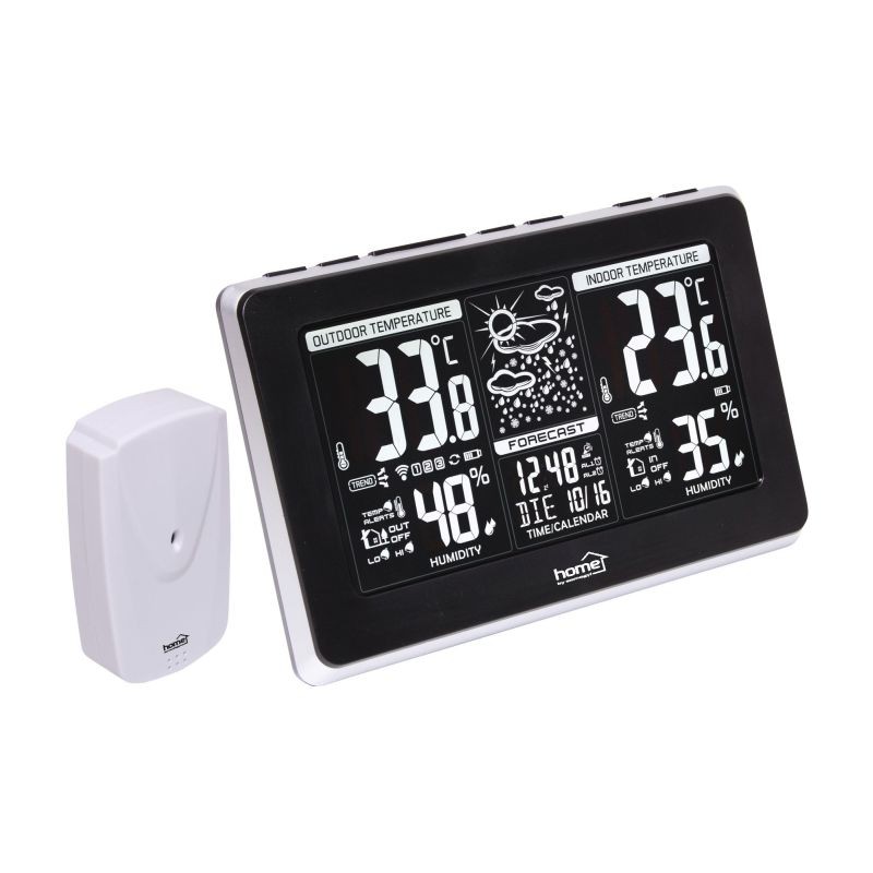 Stație meteo digitală cu senzor extern wireless, LCD iluminat, ceas și calendar