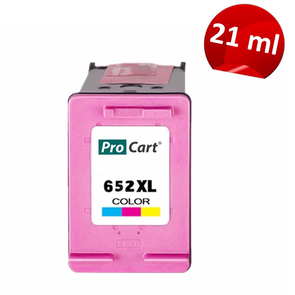 Cartuș compatibil HP 652XL tricolor, capacitate mare 21 ml, ProCart